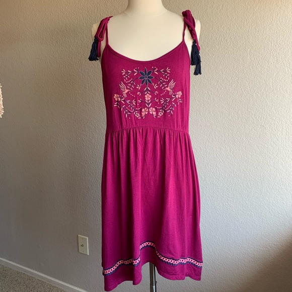 🍓NWOT  Rayon Plum Pink Summer unique Dress - Picture 2 of 9